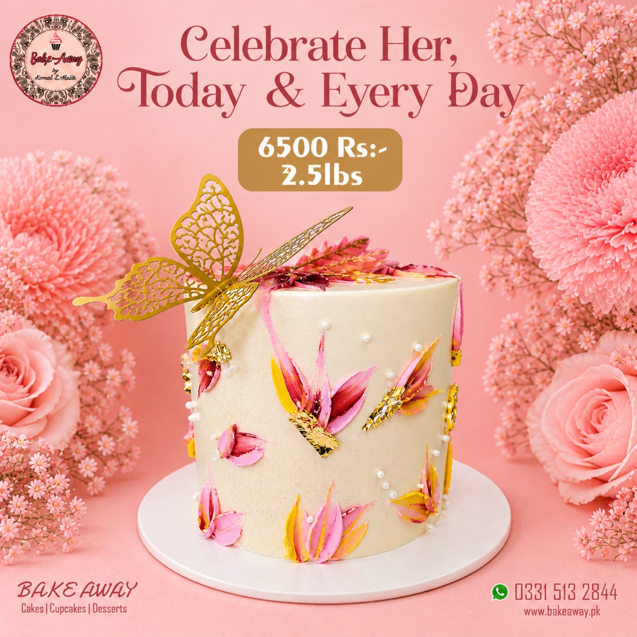 WhatsApp Image 2026-05-02 at 1.44.23 PM Mothers Day Floral Canvas Cake - Image 1